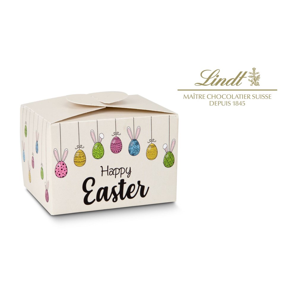 Buntes Lindt Osternest - Lindt-Osterhase mit 8 Eiern, auch in individueller Pralinenschachtel