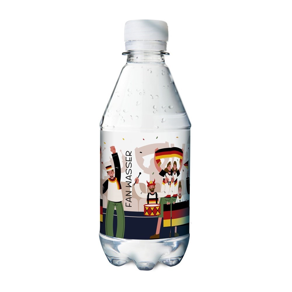 330 ml PromoWater - Mineralwasser, mit Kohlensäure, Hergestellt in Deutschland - Eco Papier-Etikett